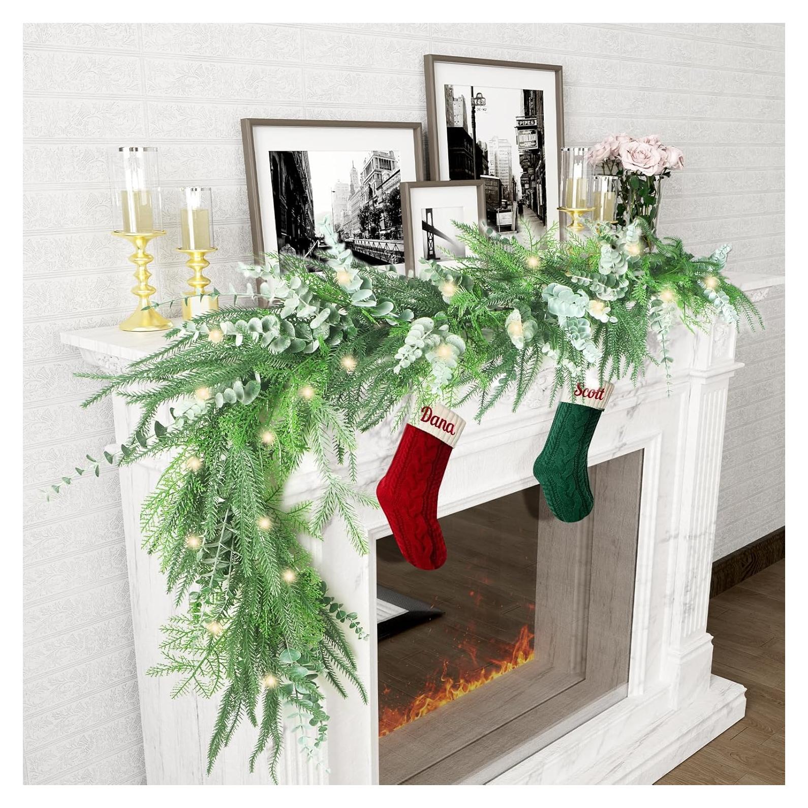 Guirnalda Artificial Eucalipto Norfolk 1.83m con Luces TISEMENT