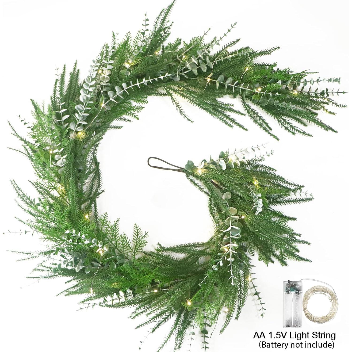 Guirnalda Artificial Eucalipto Norfolk 1.83m con Luces TISEMENT