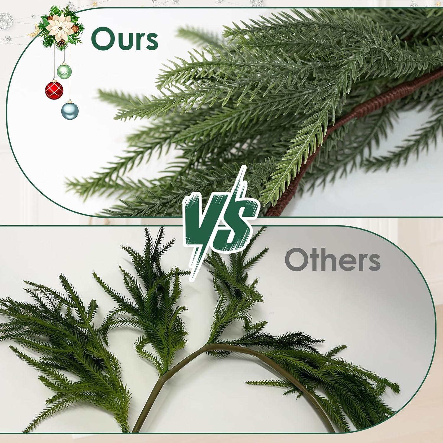 Guirnalda de Pino Norfolk 274 cm con Berries Rojas y Conos