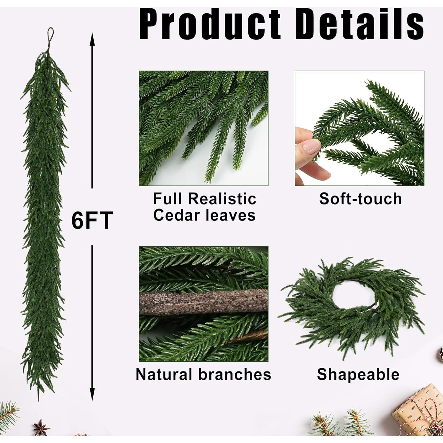 Guirnalda Navideña Artificial MDSTBN 1.83m Verde Realista