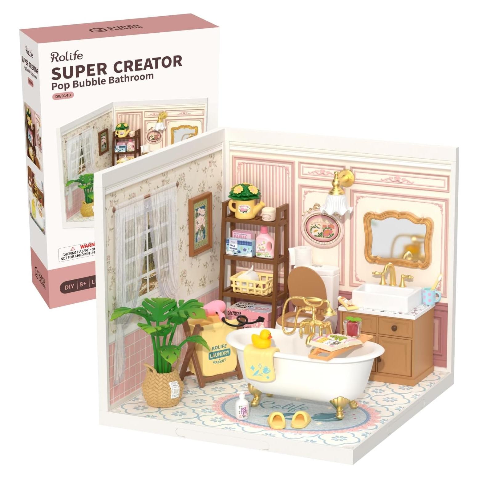 Rolife Casa Miniatura DIY Baño Pop Bubble 16.26 cm para Adultos