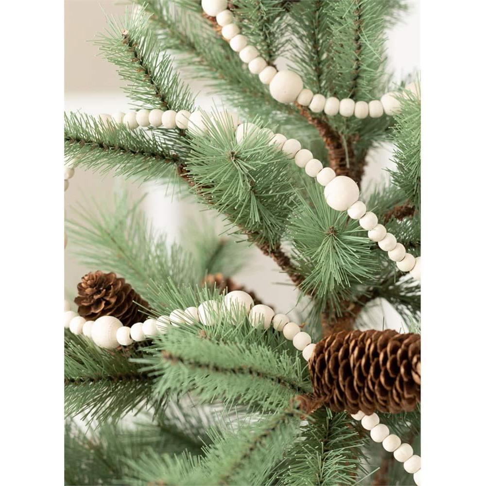 Guirnalda de Cuentas de Madera Natural 2PCS 4.4m Abitoncc