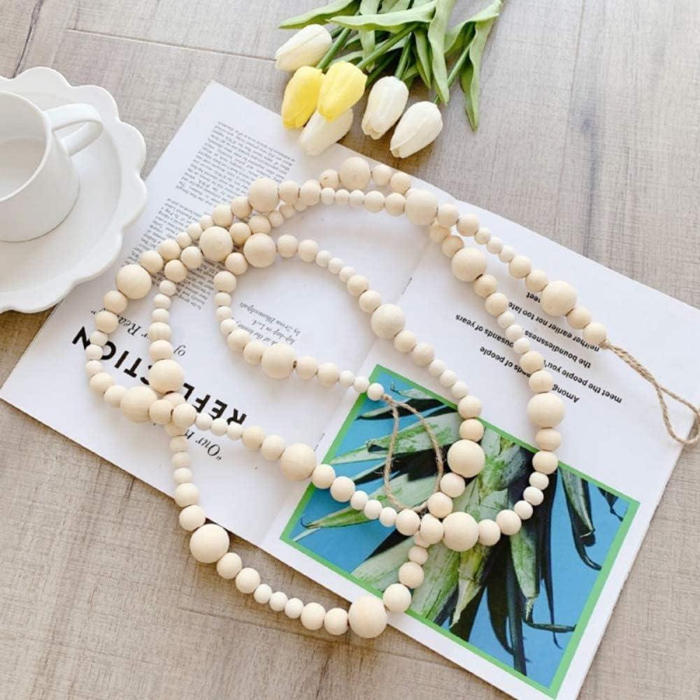 Guirnalda de Perlas de Madera CRTEPST 2 Pcs 2.2 Metros Decoración