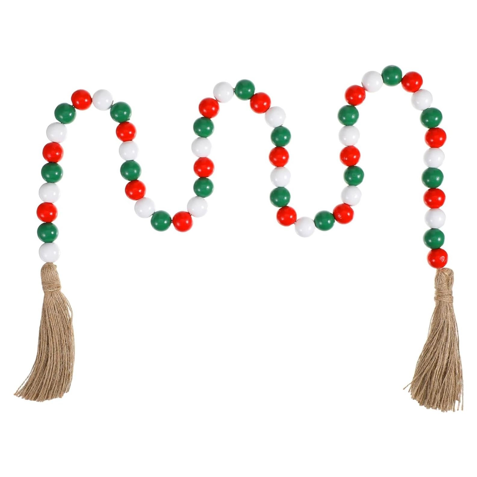 Guirnalda de Cuentas de Madera Shimmeroo 102 cm Decoración Navideña