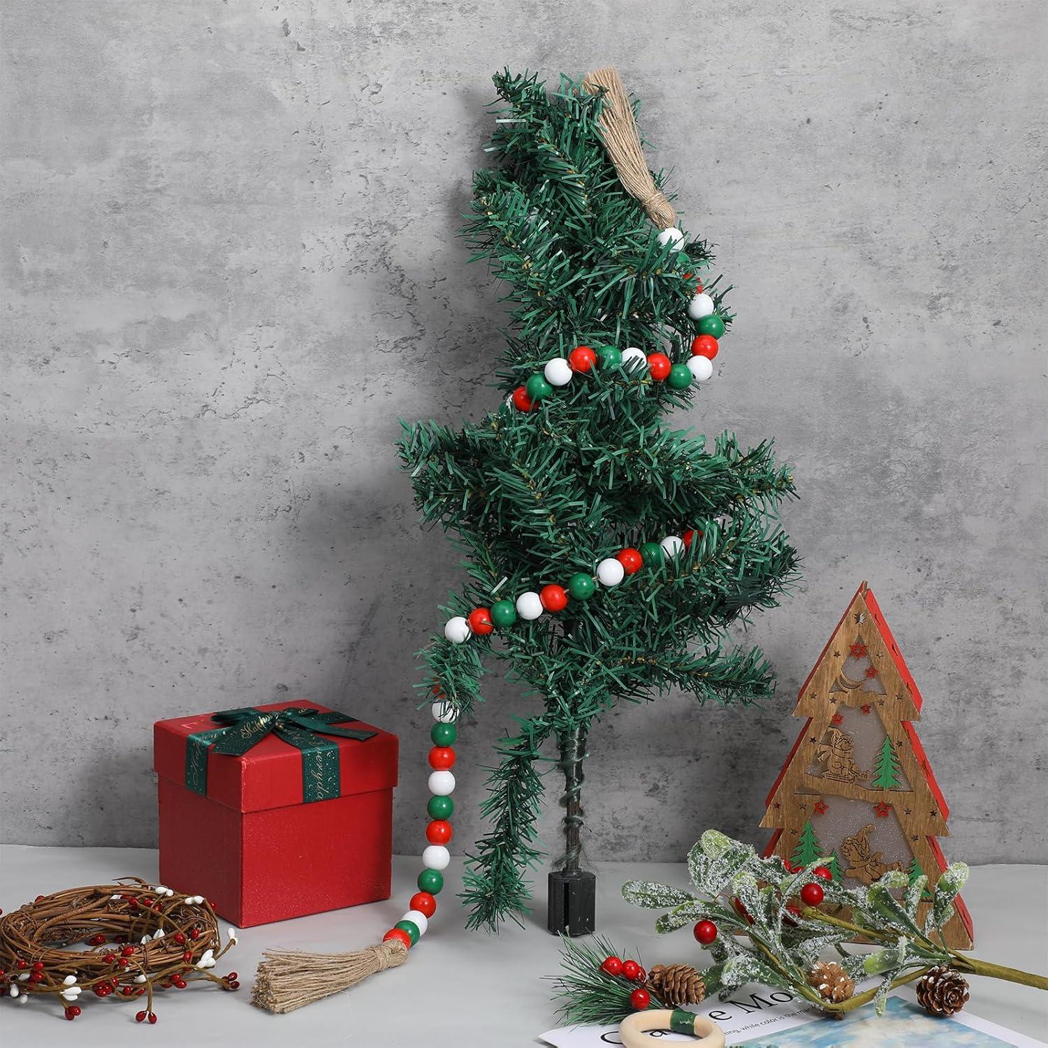 Guirnalda de Cuentas de Madera Shimmeroo 102 cm Decoración Navideña