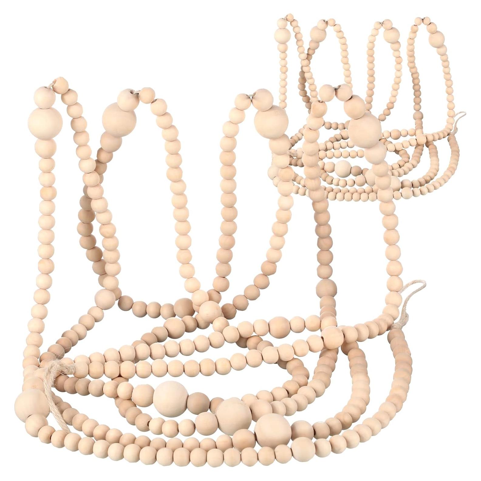 Guirnalda de Perlas de Madera Yinder 3.6m Decoración Navideña