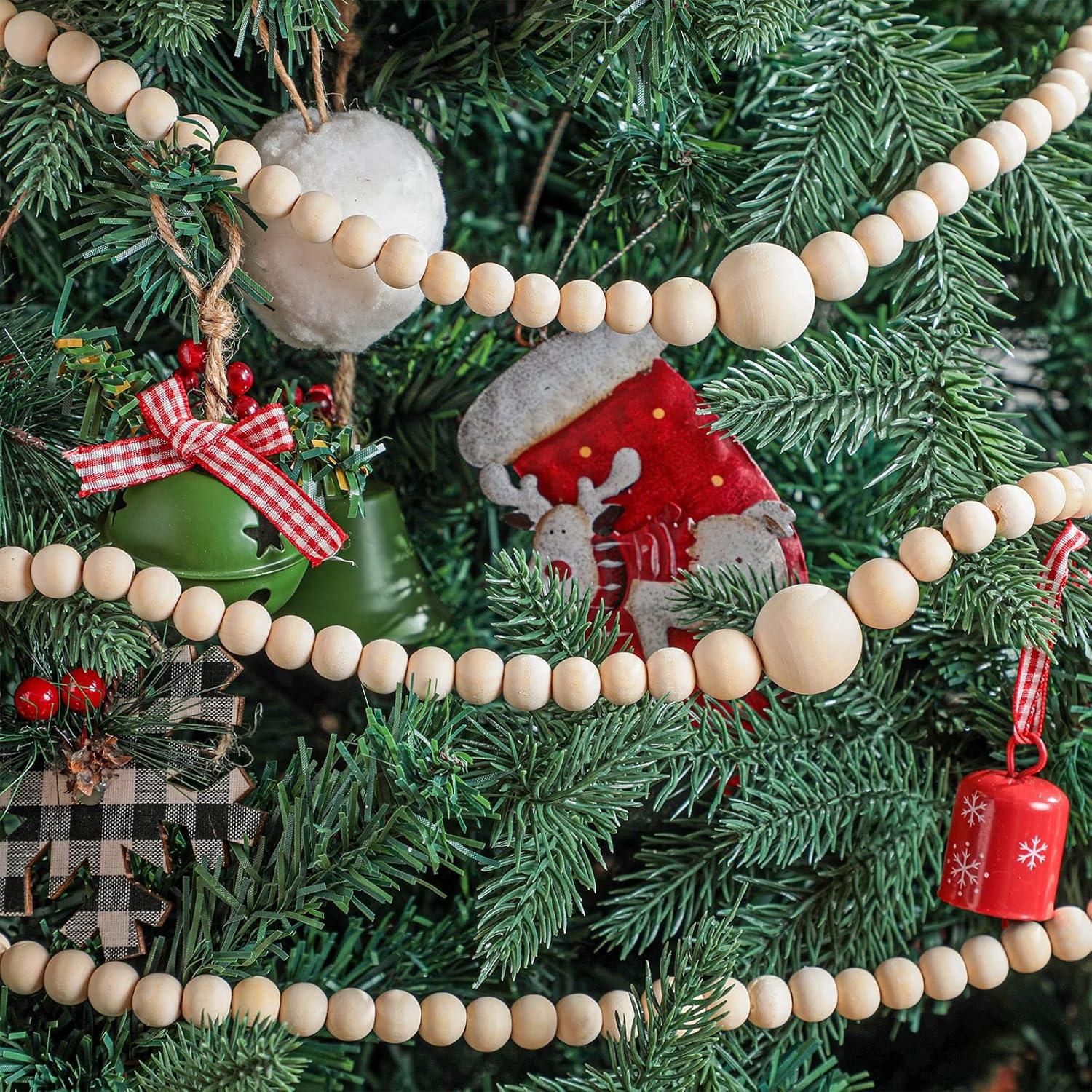 Guirnalda de Perlas de Madera Yinder 3.6m Decoración Navideña