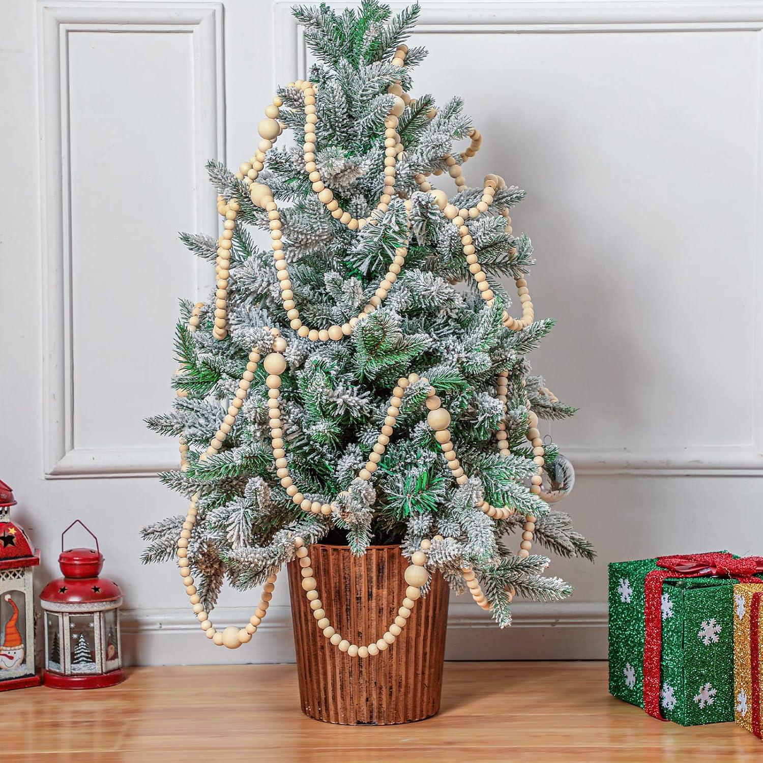 Guirnalda de Perlas de Madera Yinder 3.6m Decoración Navideña