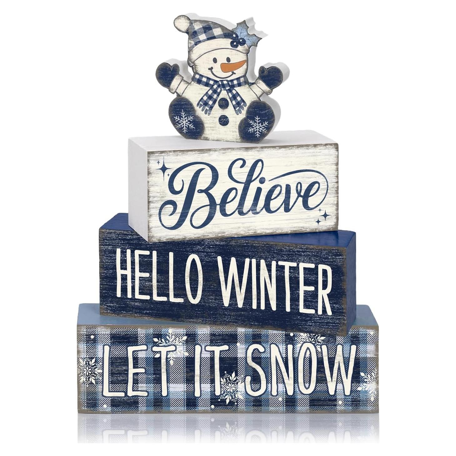 Decoración de Mesa de Muñeco de Nieve Britimes - 4 Piezas