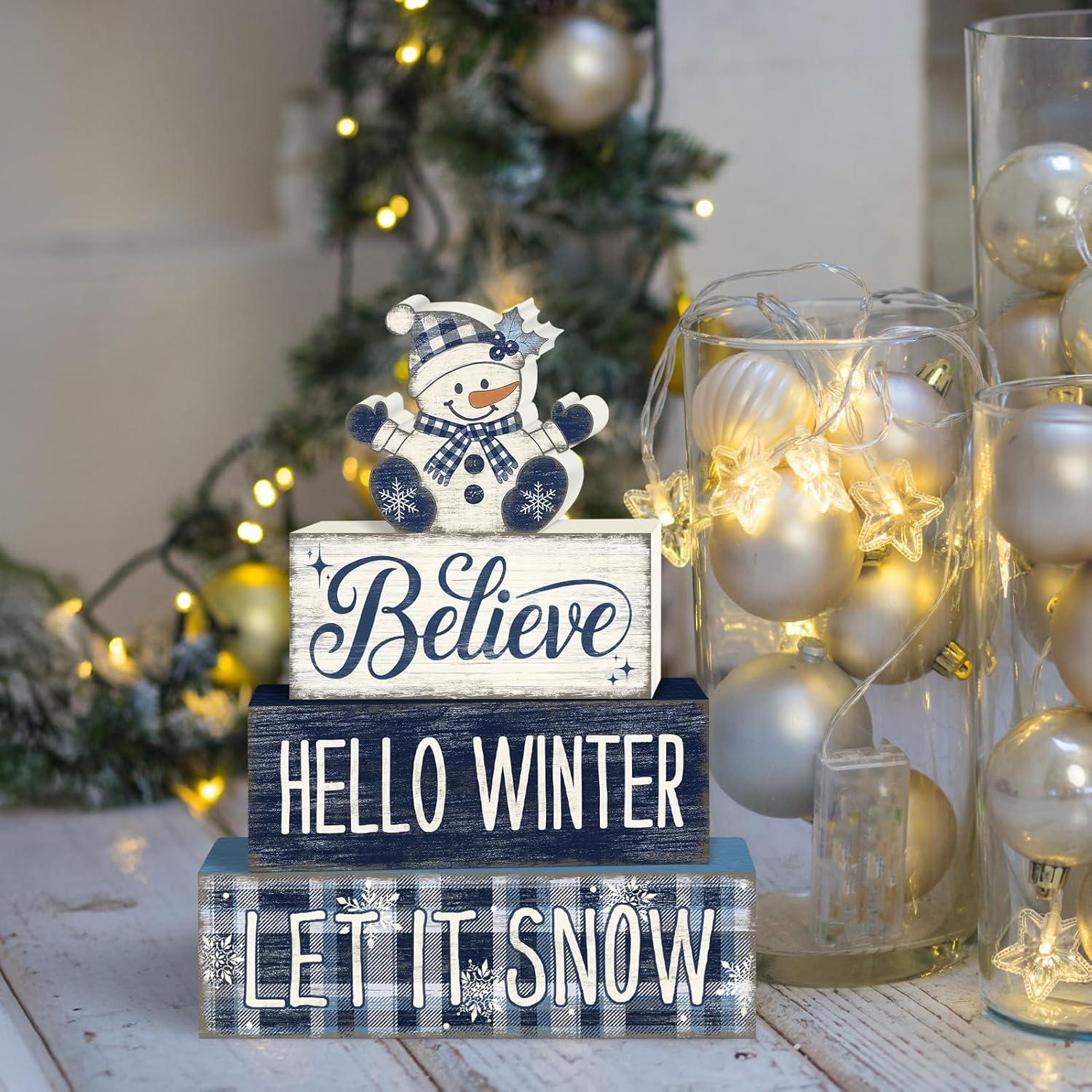 Decoración de Mesa de Muñeco de Nieve Britimes - 4 Piezas