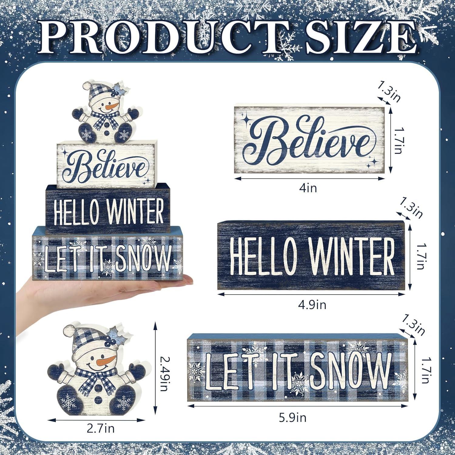 Decoración de Mesa de Muñeco de Nieve Britimes - 4 Piezas