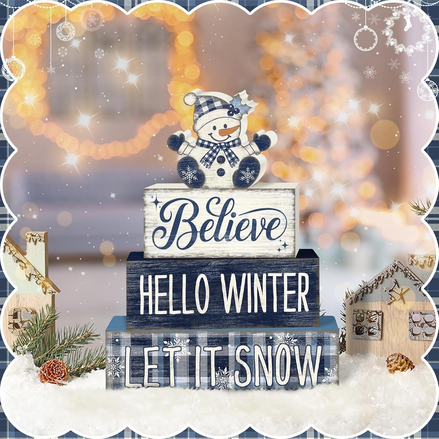 Decoración de Mesa de Muñeco de Nieve Britimes - 4 Piezas