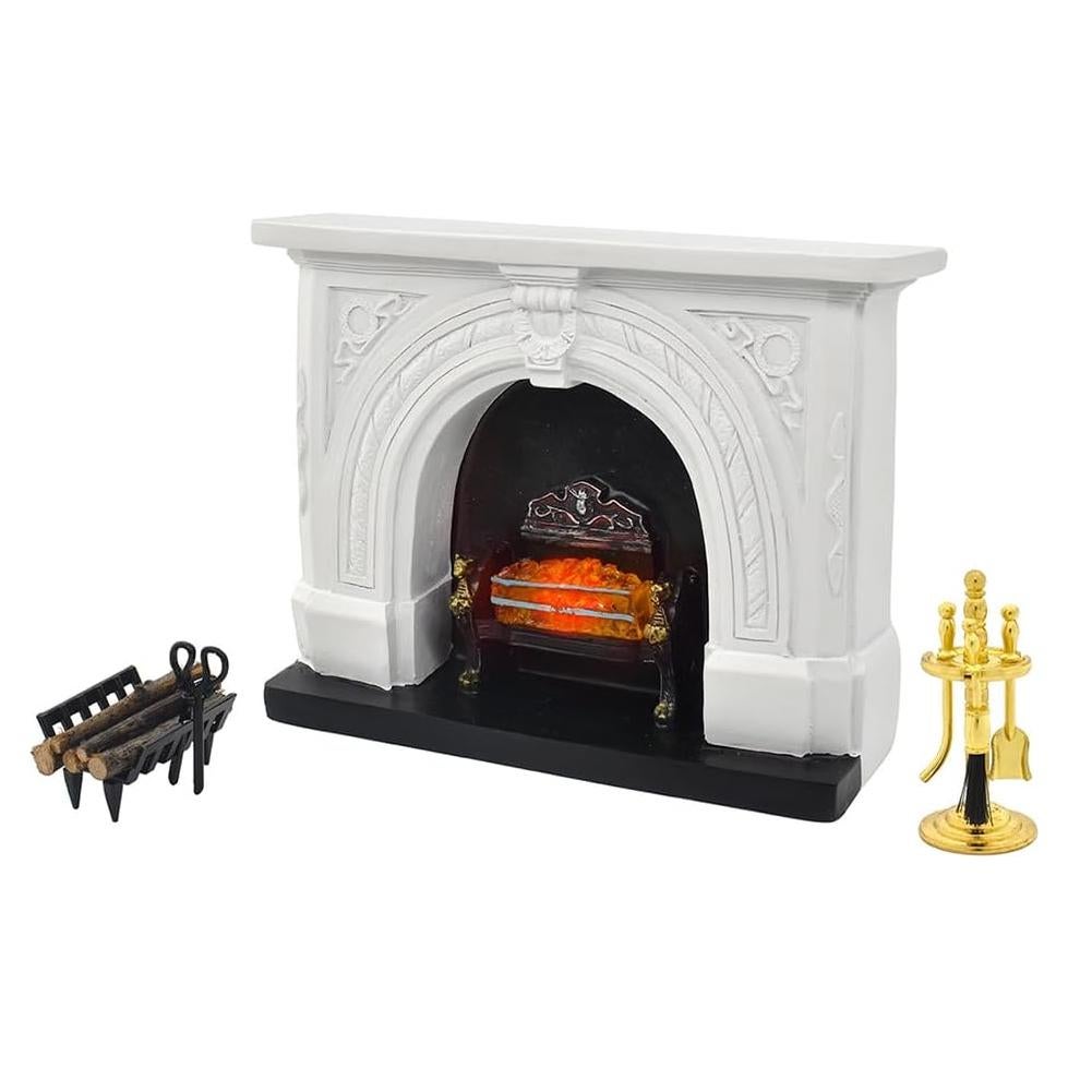 Chimenea Miniatura iLAND Neoclásica 1:12 con Luz y Accesorios