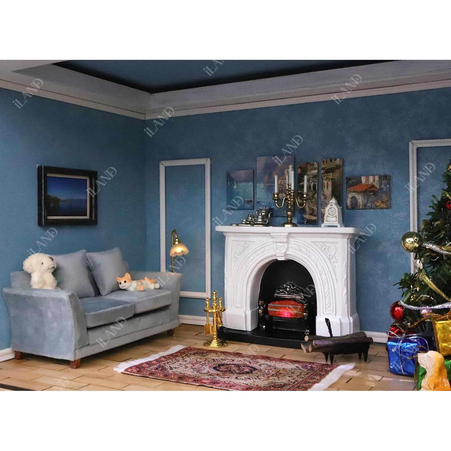 Chimenea Miniatura iLAND Neoclásica 1:12 con Luz y Accesorios