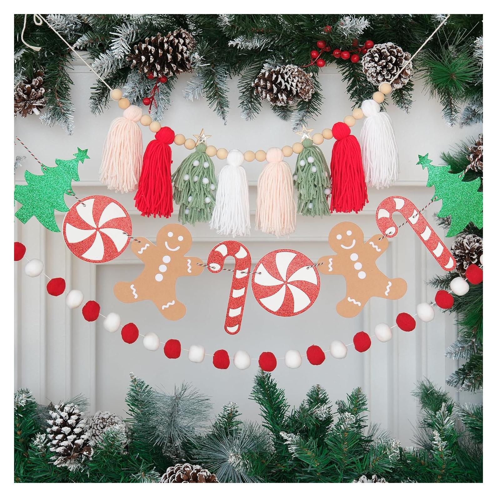 Guirnalda de Borlas y Pom Pom Navidad DCJHFJ 150g