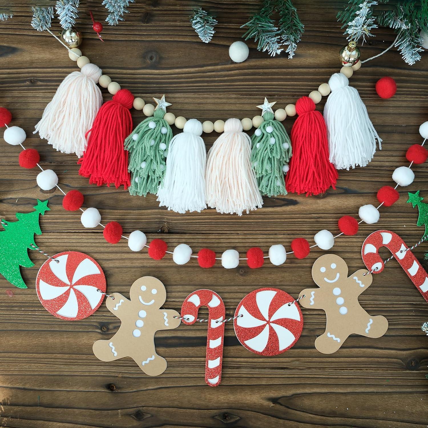 Guirnalda de Borlas y Pom Pom Navidad DCJHFJ 150g