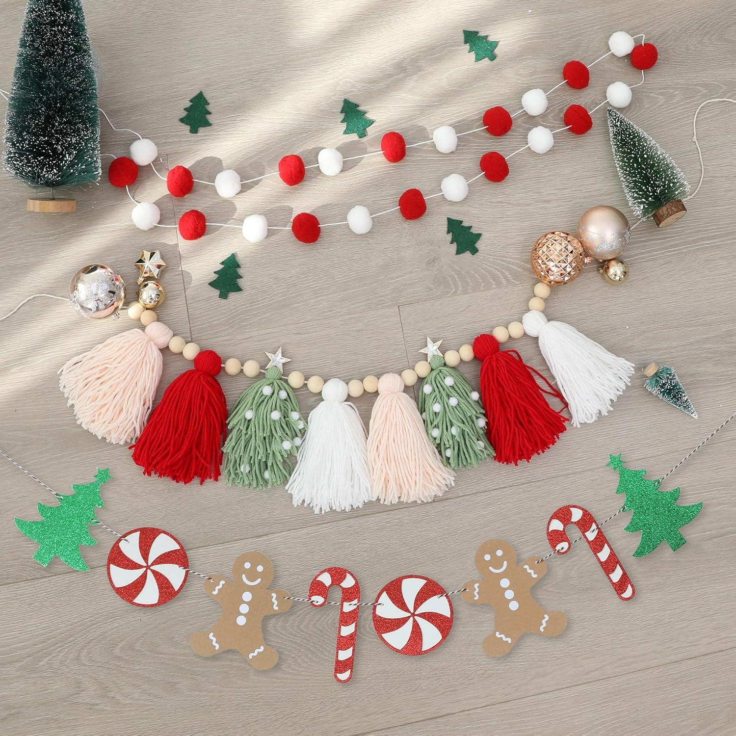 Guirnalda de Borlas y Pom Pom Navidad DCJHFJ 150g