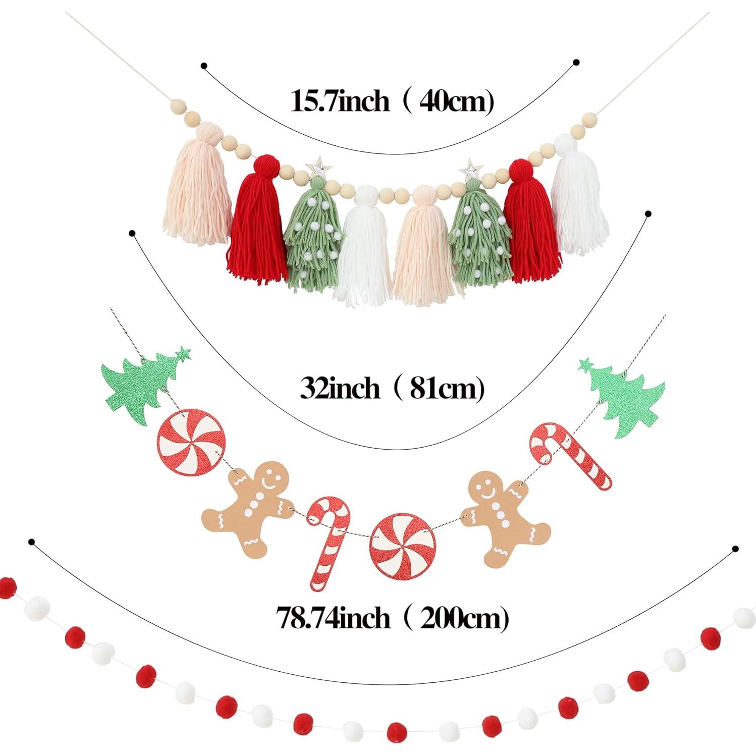 Guirnalda de Borlas y Pom Pom Navidad DCJHFJ 150g