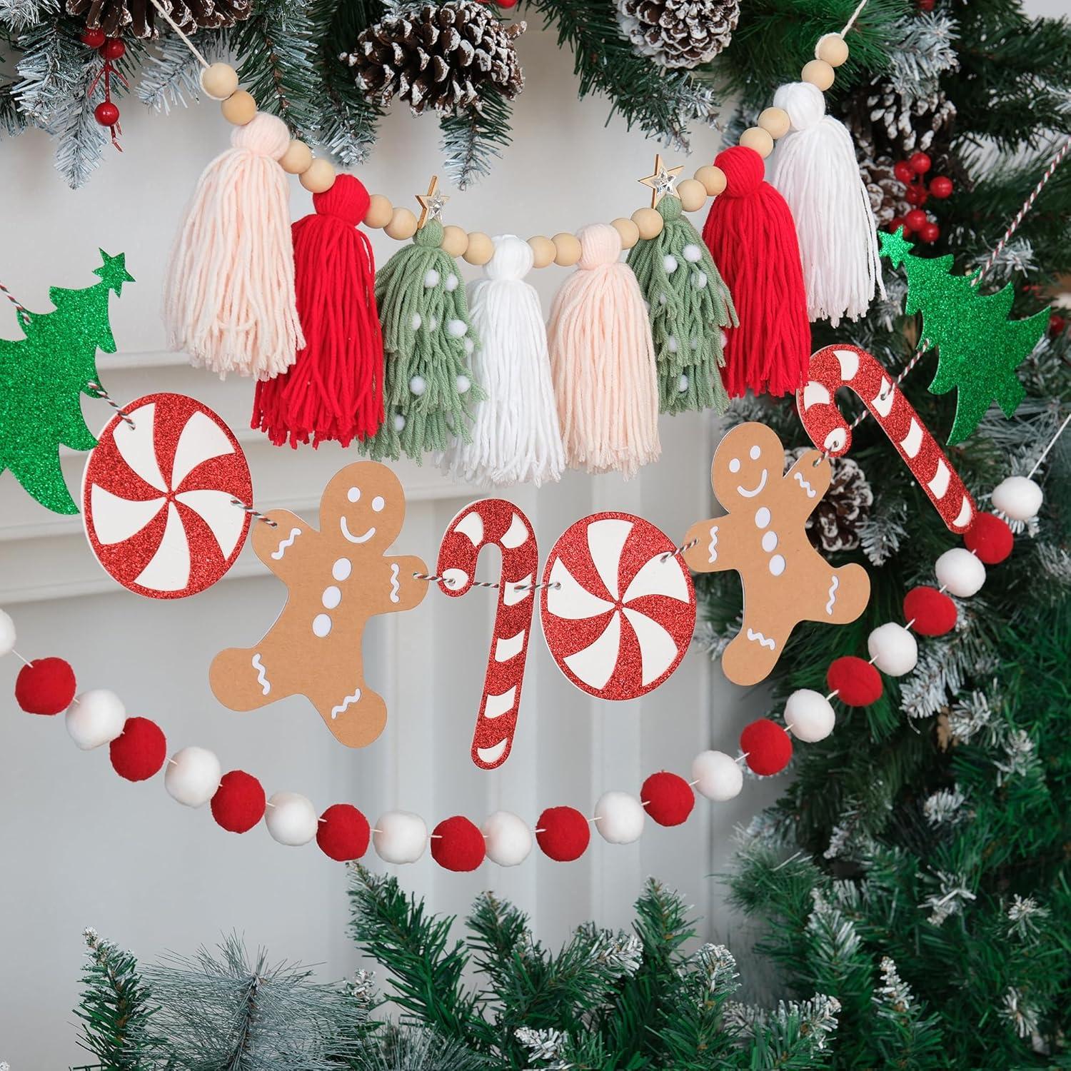 Guirnalda de Borlas y Pom Pom Navidad DCJHFJ 150g