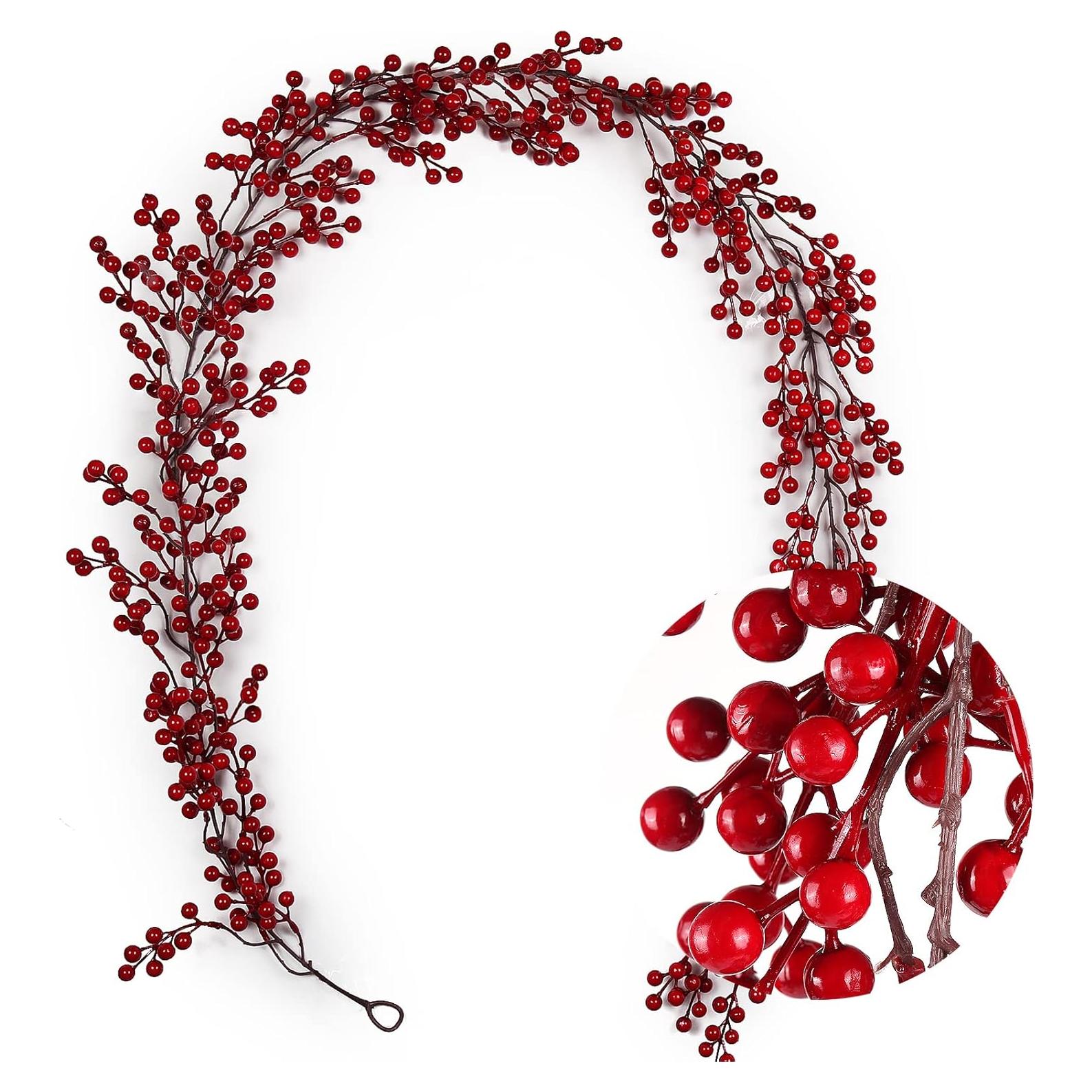 Guirnalda Navideña de Bayas Rojas RECUTMS 1.9m Decoración