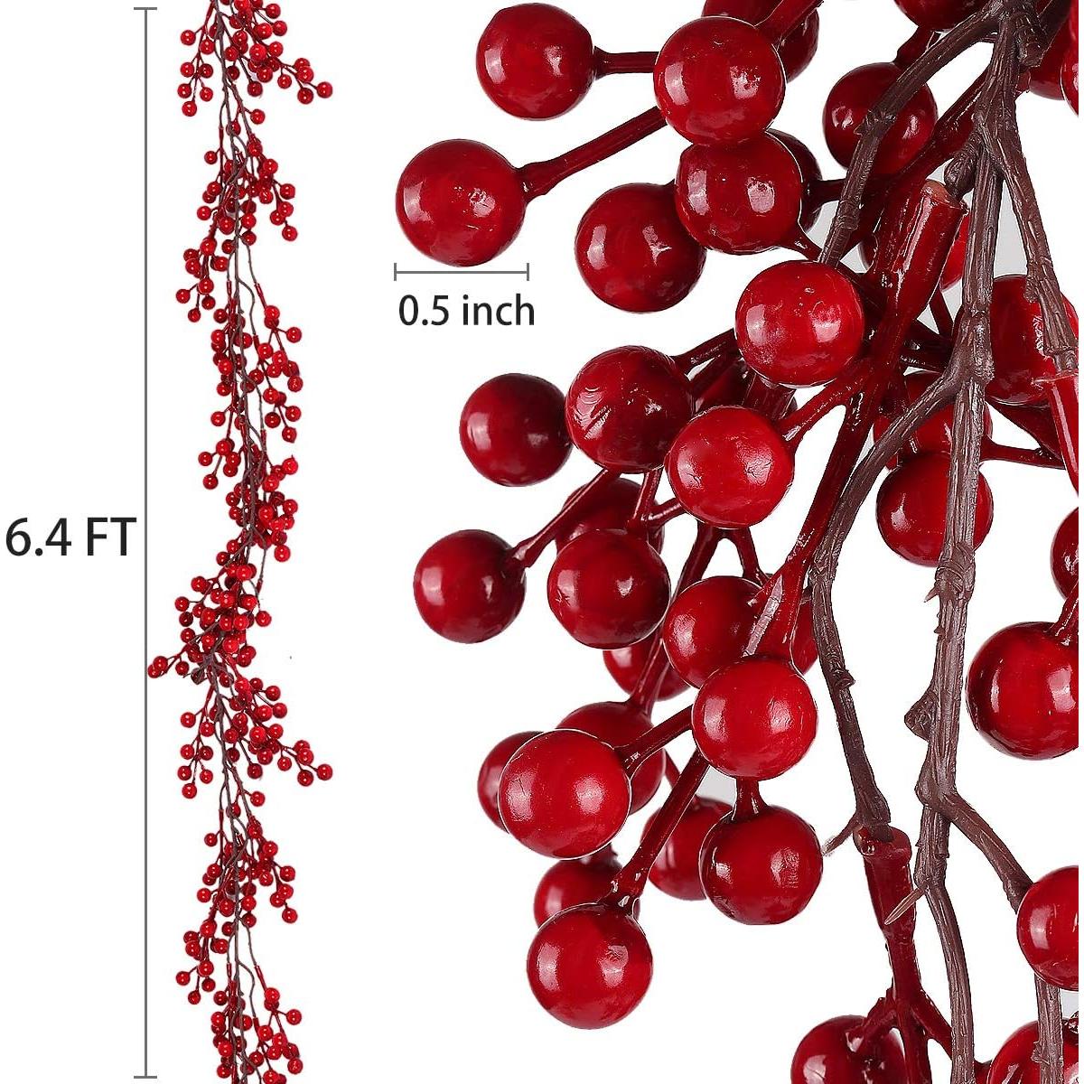 Guirnalda Navideña de Bayas Rojas RECUTMS 1.9m Decoración