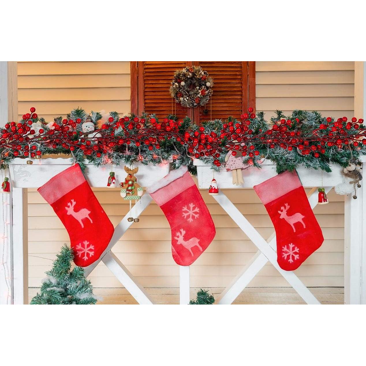 Guirnalda Navideña de Bayas Rojas RECUTMS 1.9m Decoración