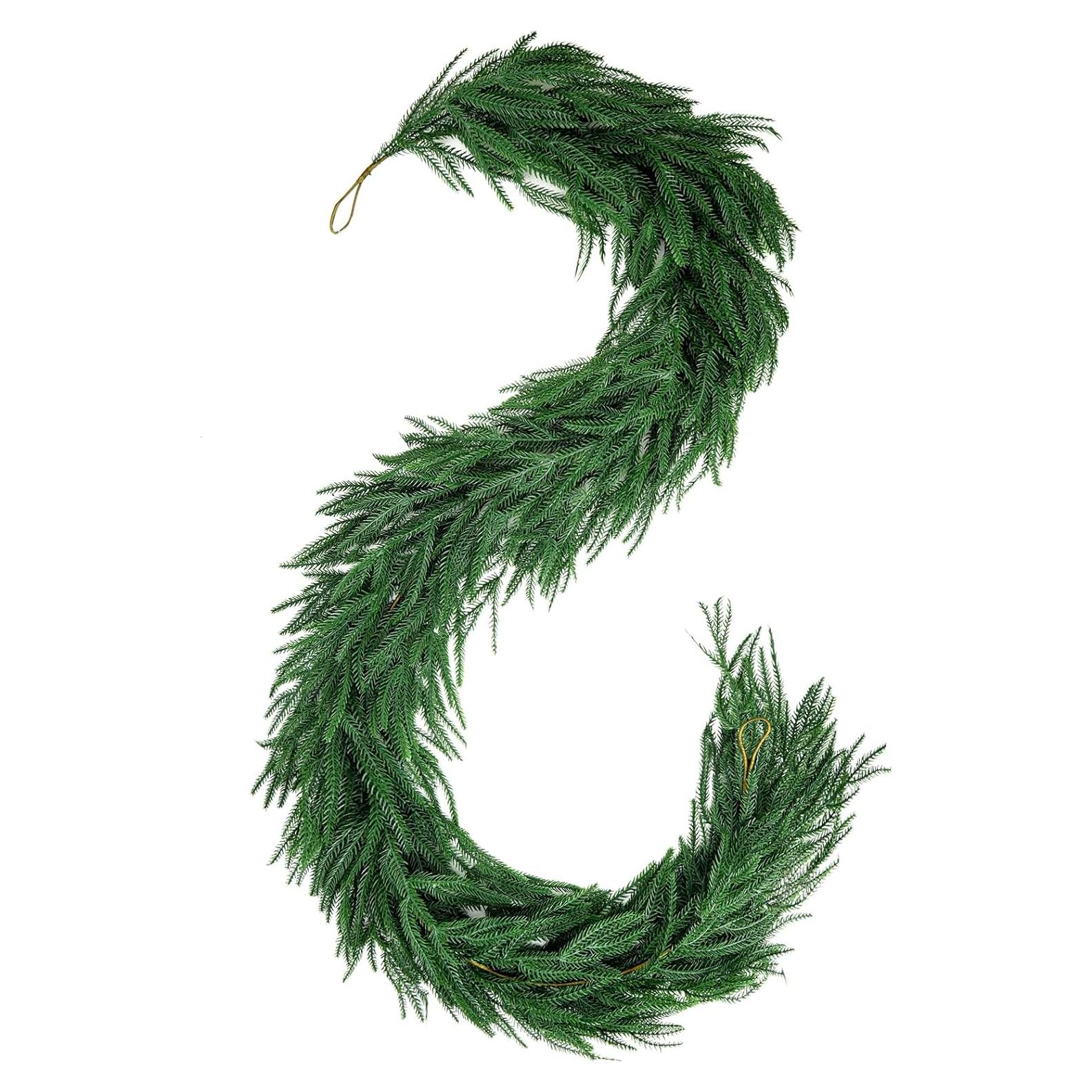 Guirnalda de Navidad AUUGUU 1.8m Pino Norfolk Flexible Decorativa