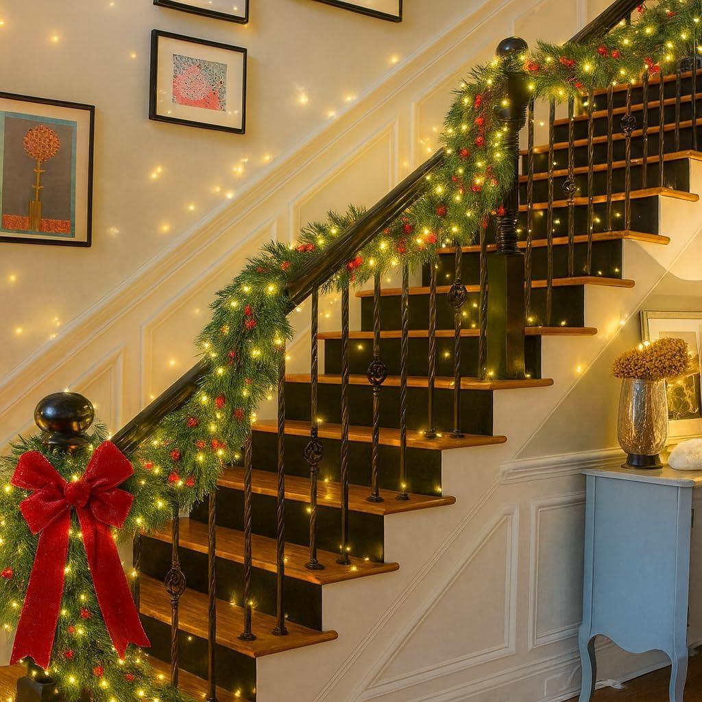 Guirnalda de Navidad AUUGUU 1.8m Pino Norfolk Flexible Decorativa