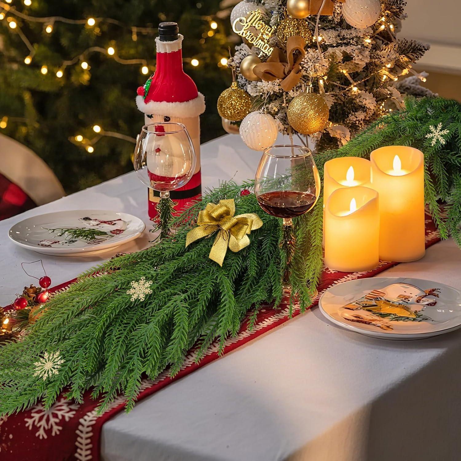 Guirnalda de Navidad AUUGUU 1.8m Pino Norfolk Flexible Decorativa