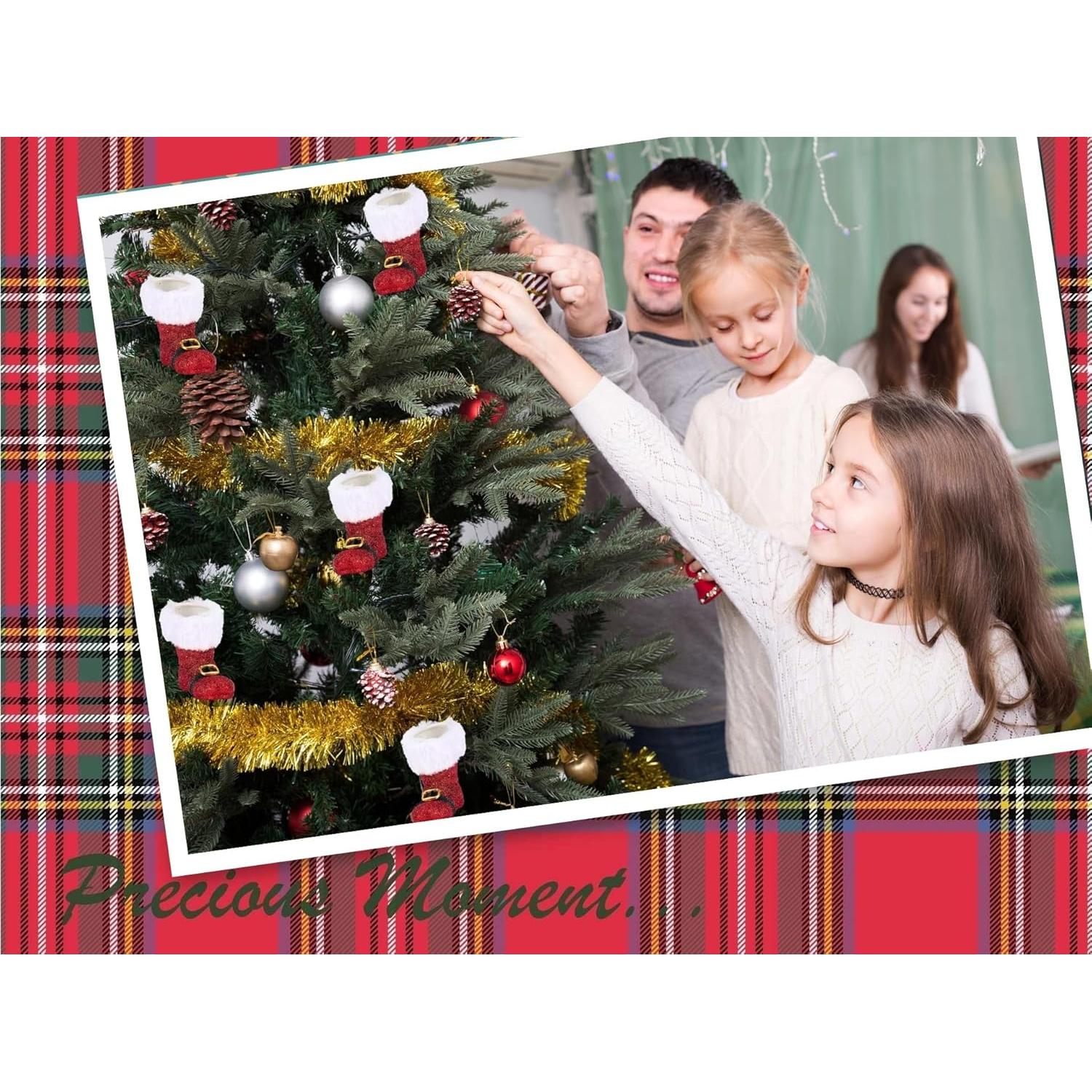 Botas de Santa Glaseadas Woo Fu Set de 4 Decoraciones Navidad