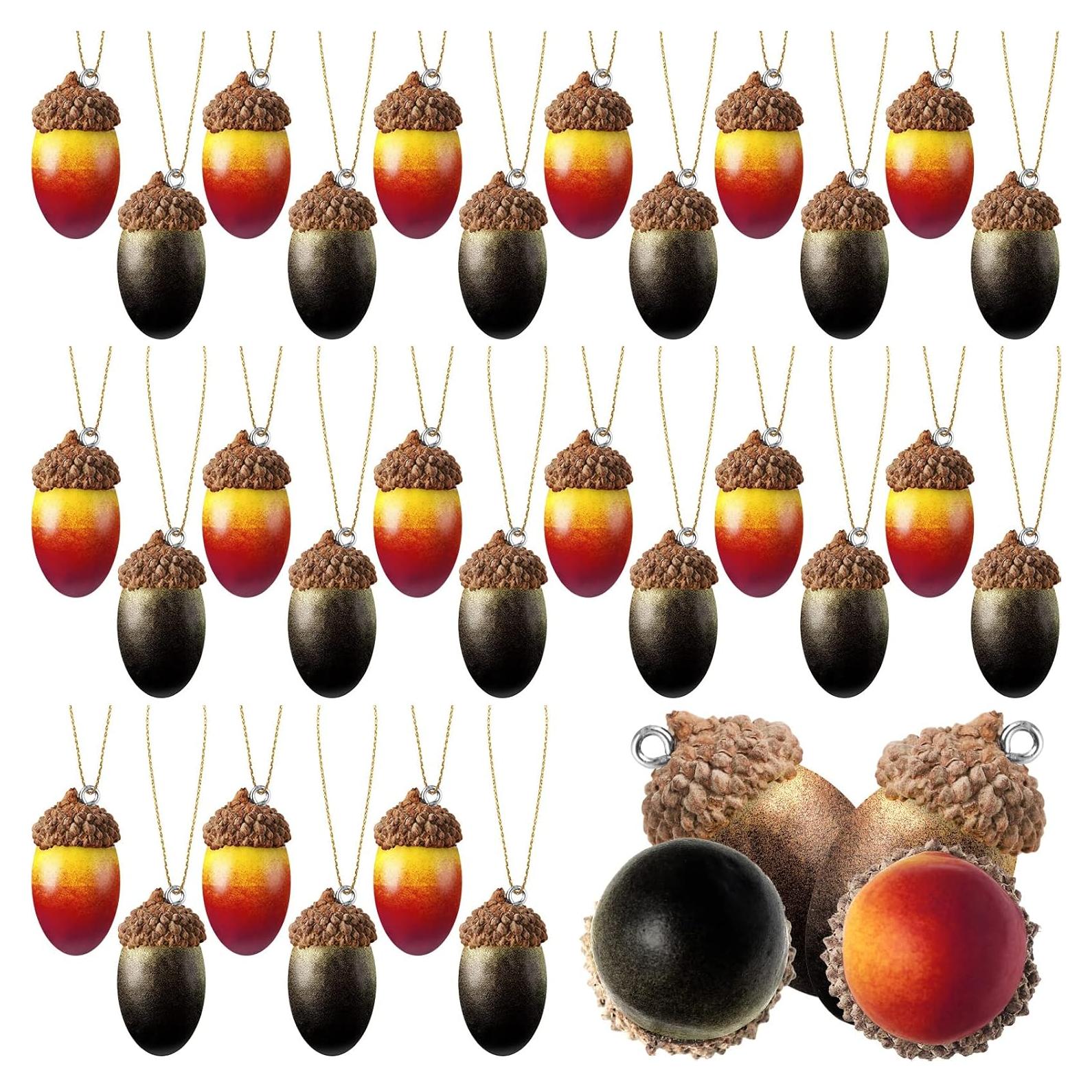 30 Piezas Adornos de Bellotas Falsas Dingion para Decoración