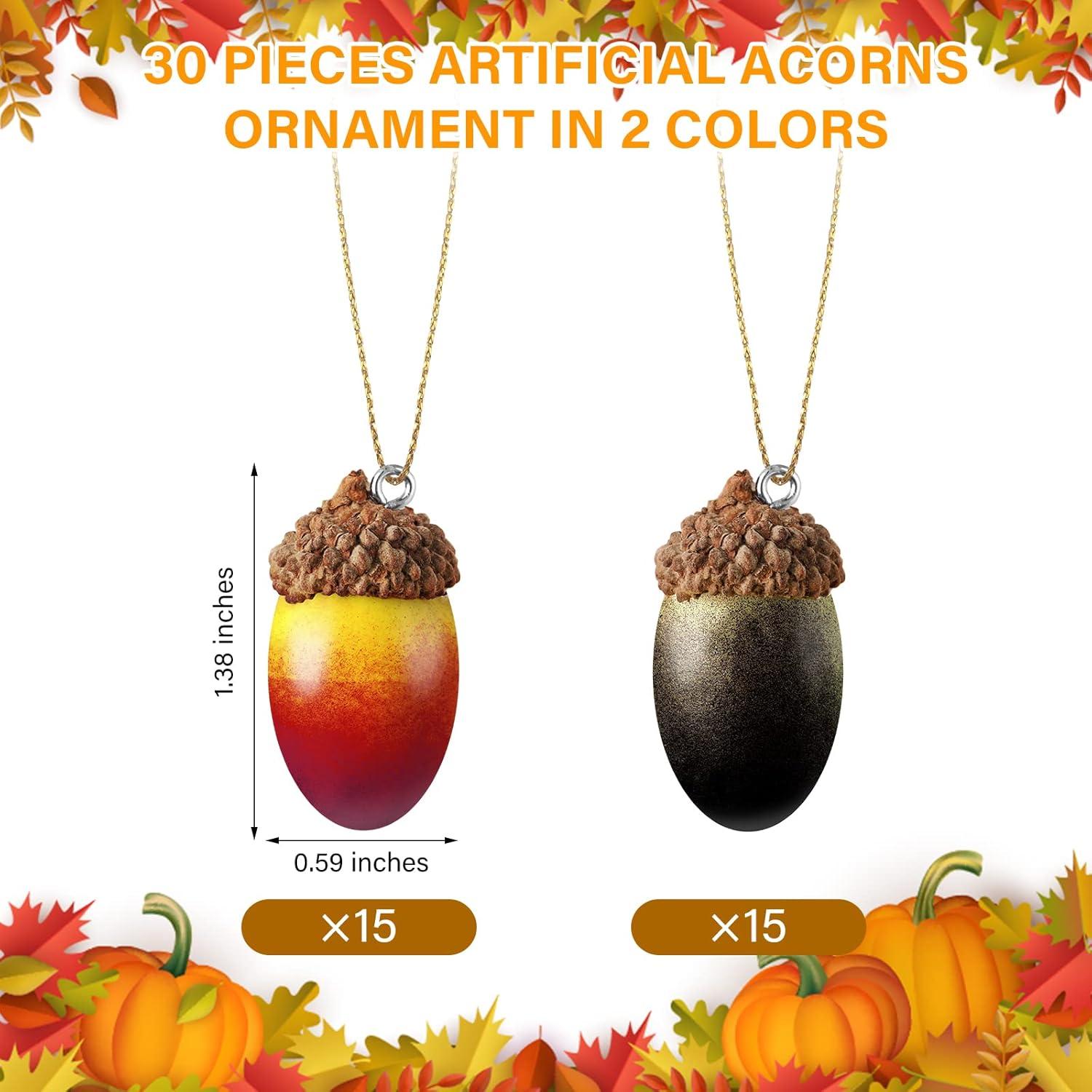 30 Piezas Adornos de Bellotas Falsas Dingion para Decoración