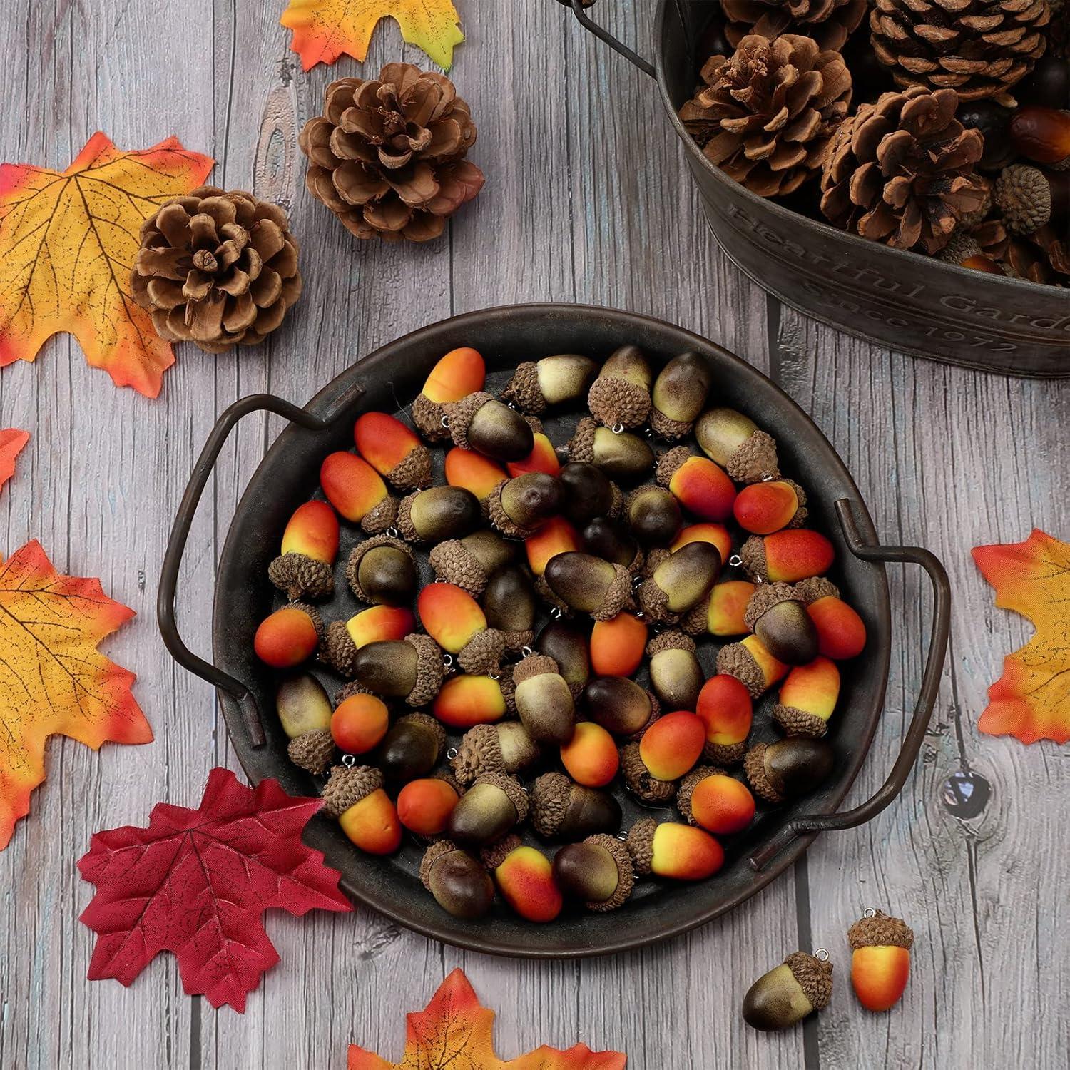 30 Piezas Adornos de Bellotas Falsas Dingion para Decoración