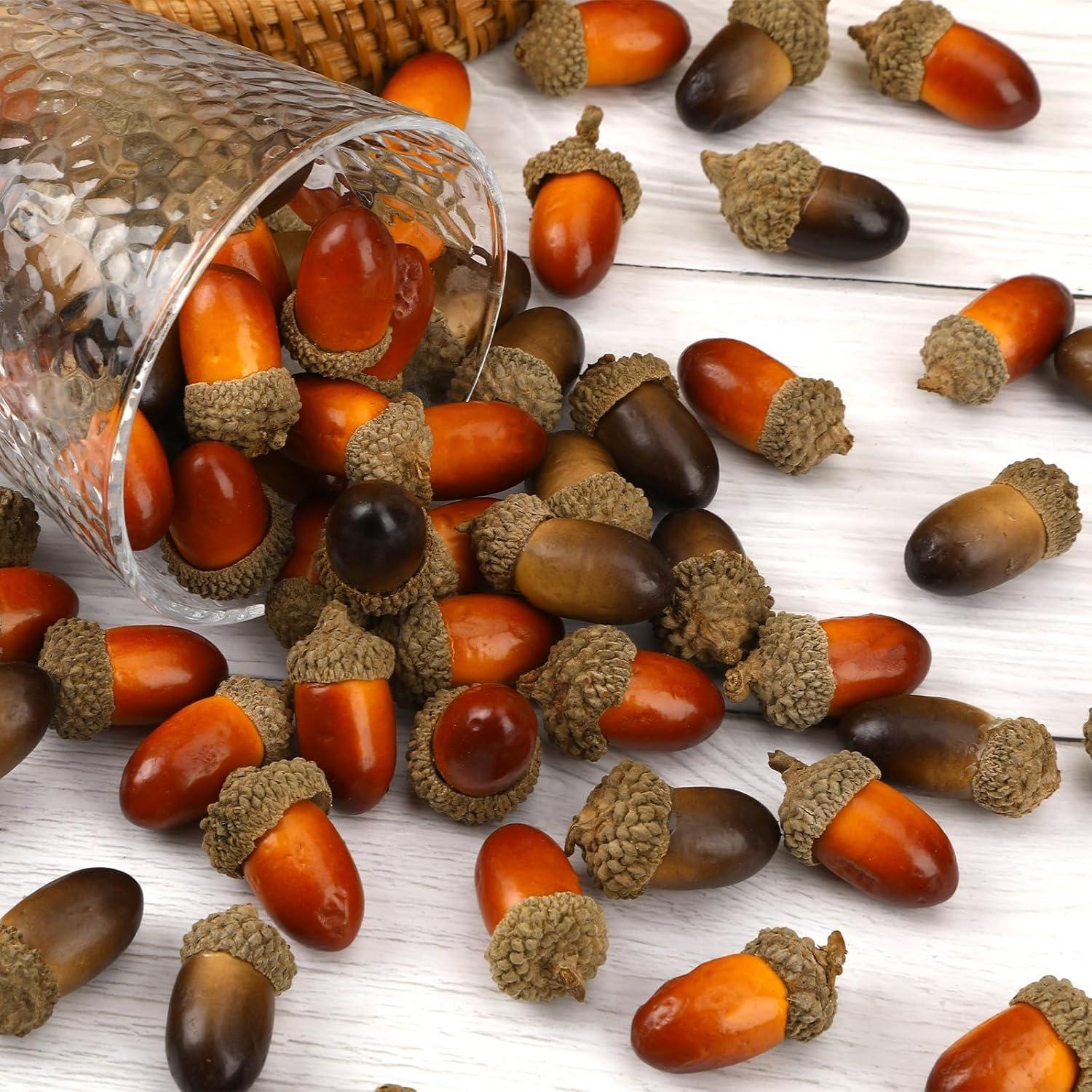 80 Bellotas Artificiales JULBEAR para Decoración Otoñal