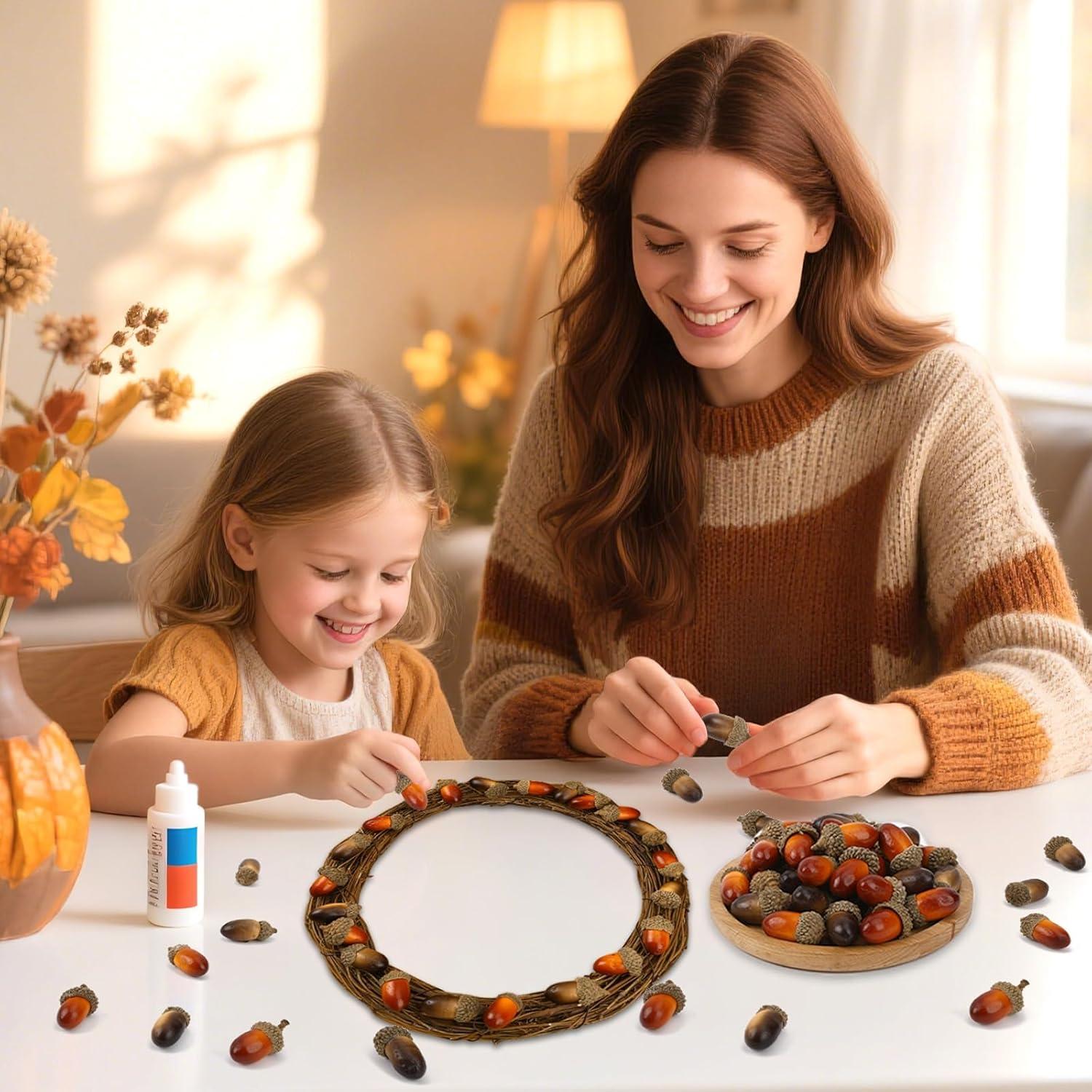 80 Bellotas Artificiales JULBEAR para Decoración Otoñal