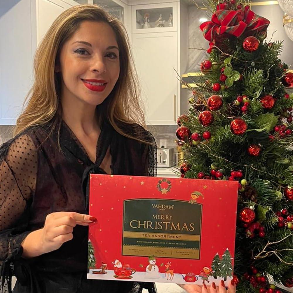 Set de Regalo de Té VAHDAM Navidad 2025 - 9 Bolsitas Premium
