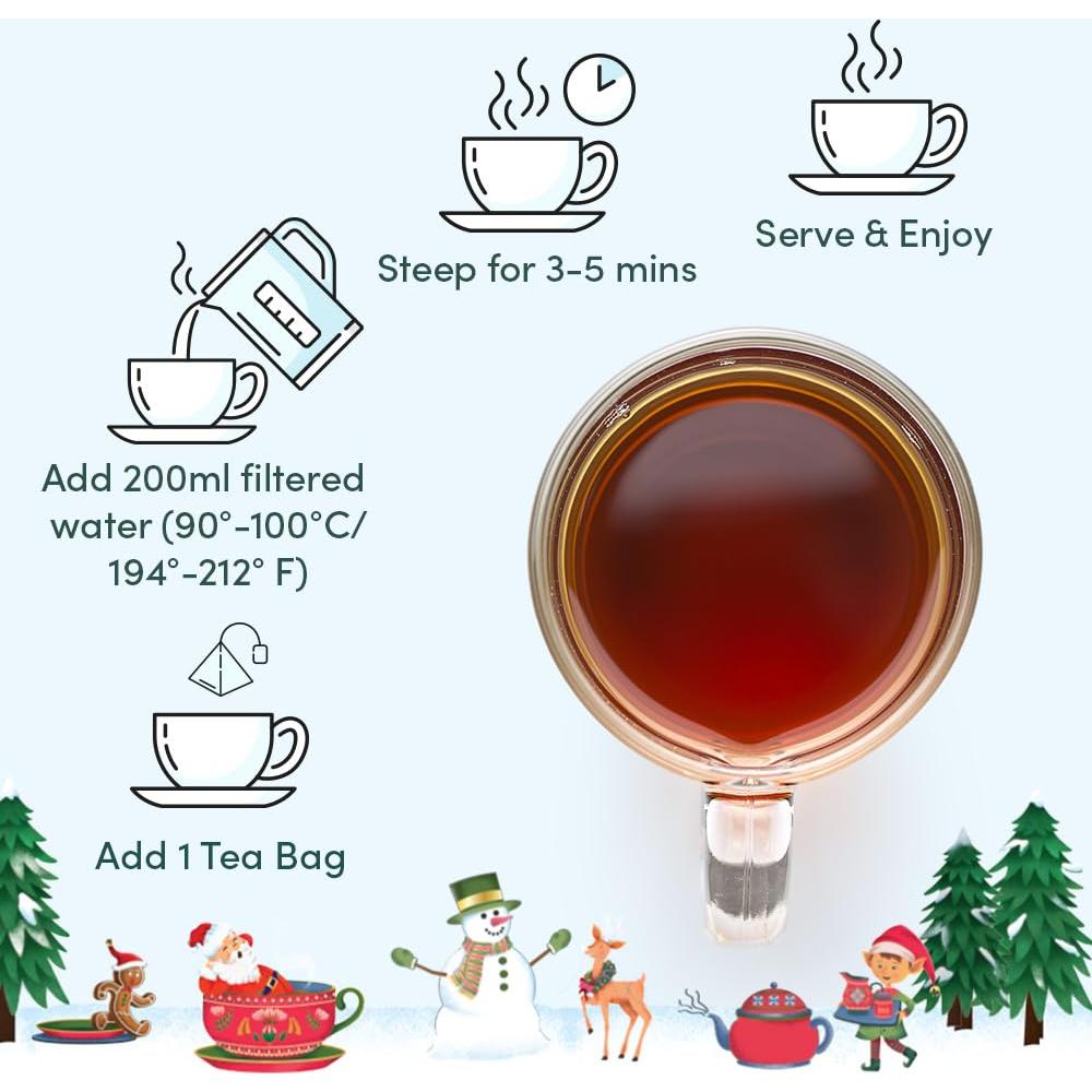 Set de Regalo de Té VAHDAM Navidad 2025 - 9 Bolsitas Premium