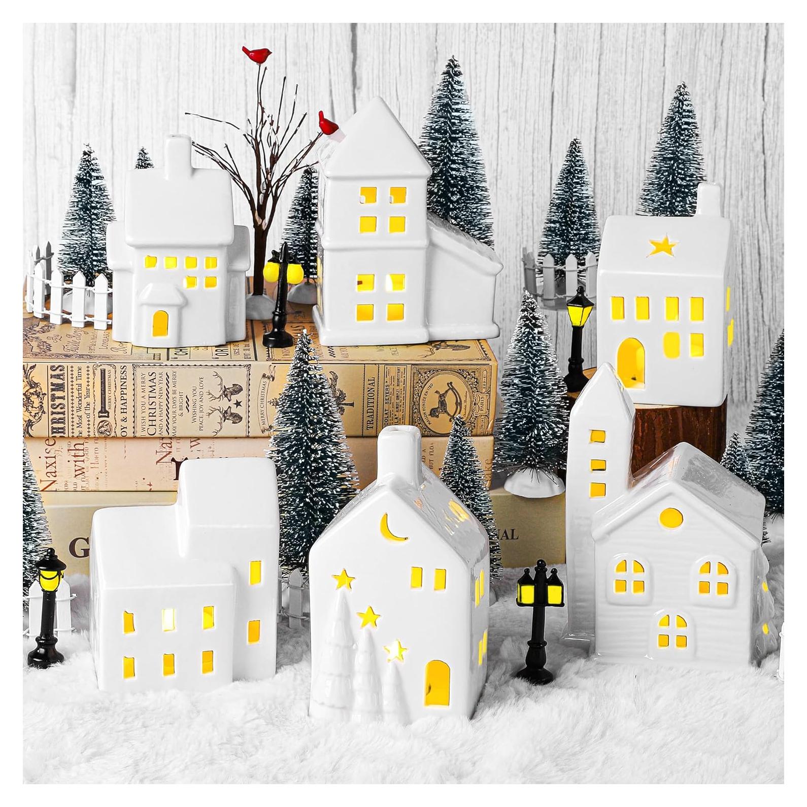 Conjunto de Pueblo Navideño de Porcelana Fovths 37 Piezas