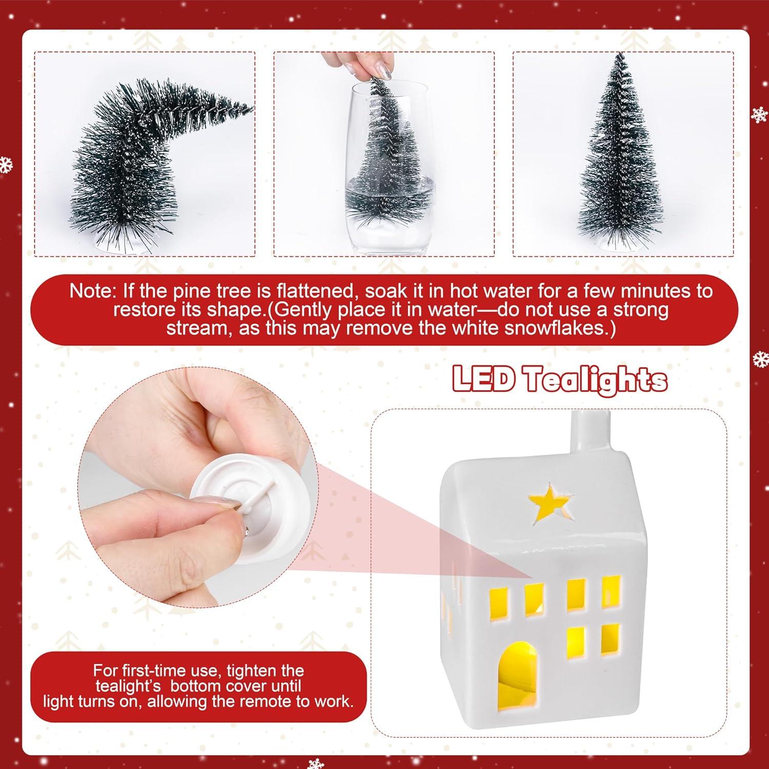 Conjunto de Pueblo Navideño de Porcelana Fovths 37 Piezas