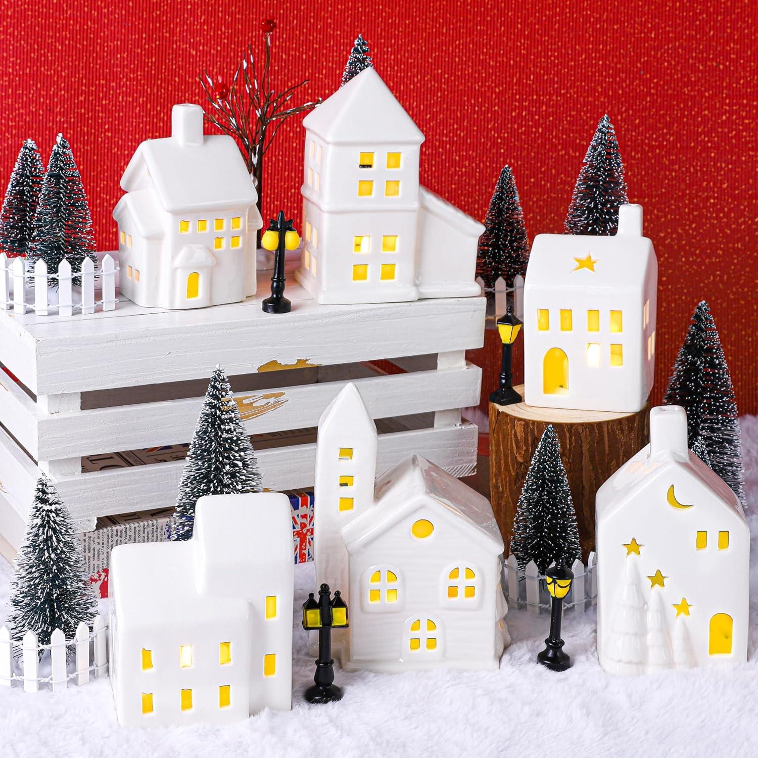 Conjunto de Pueblo Navideño de Porcelana Fovths 37 Piezas