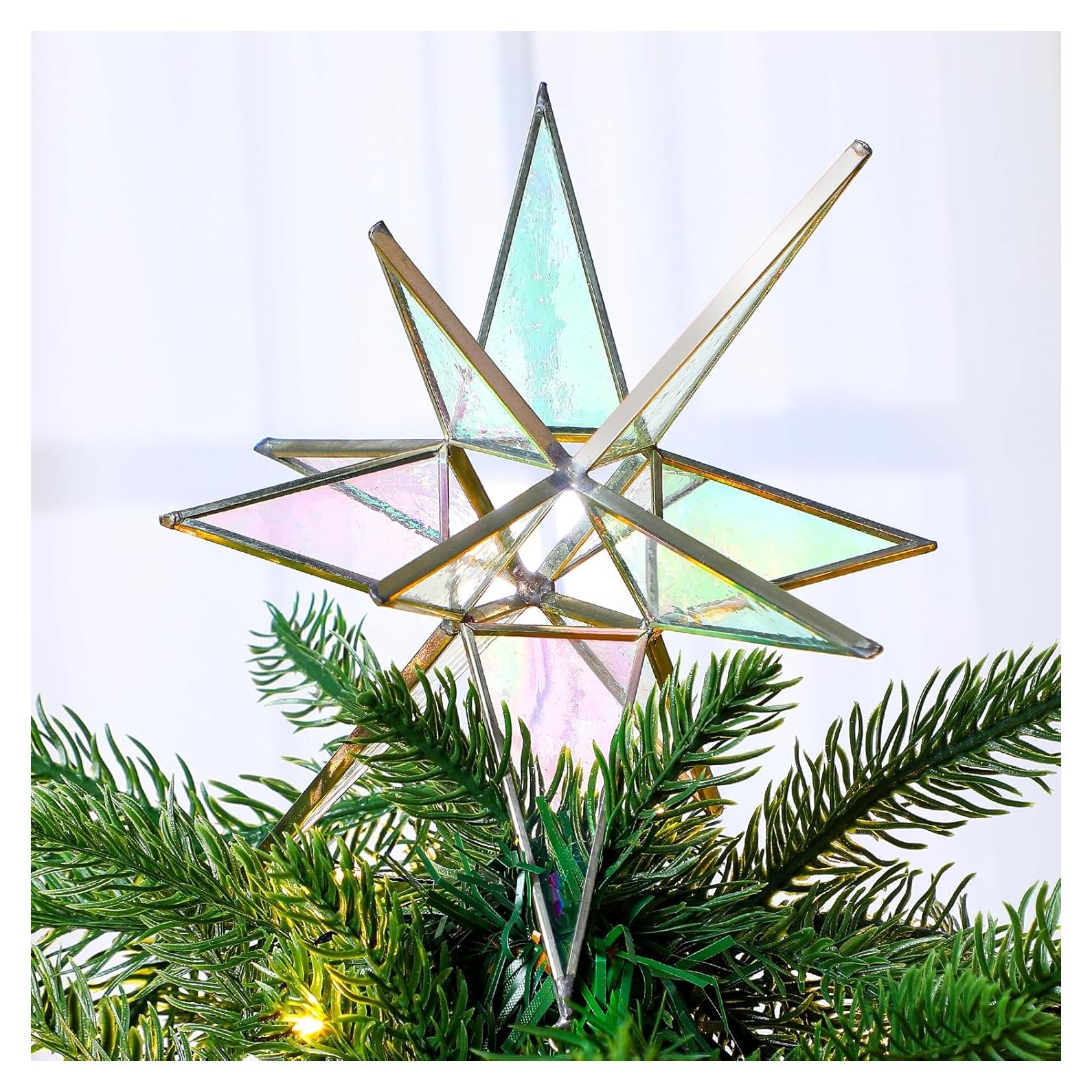 Estrella Morava 17.78 cm Vertintong Adorno Navidad Blanco