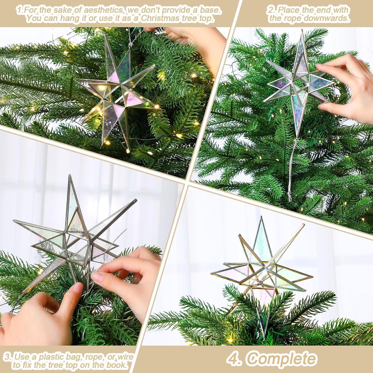 Estrella Morava 17.78 cm Vertintong Adorno Navidad Blanco