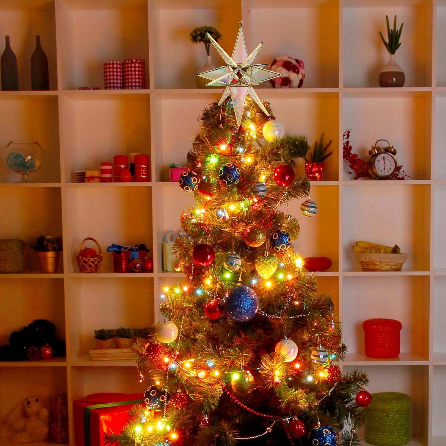 Estrella Morava 17.78 cm Vertintong Adorno Navidad Blanco