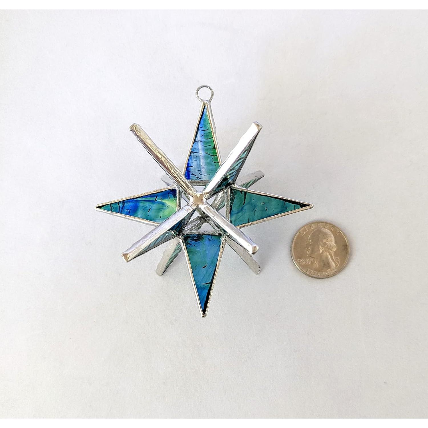 Adorno de Vidrio Templado Estrella Morava Hecho a Mano 7.62cm