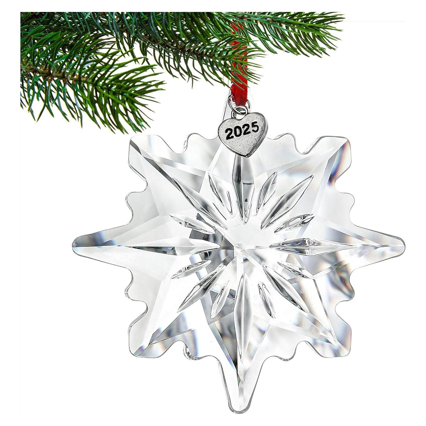 Adorno de Copo de Nieve de Cristal QFkris 8 cm 2025