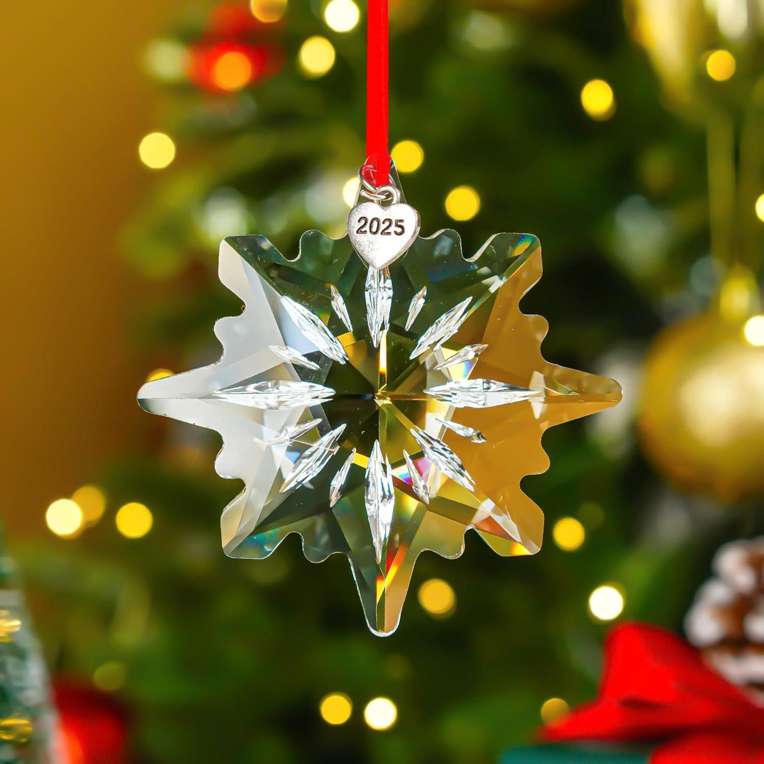 Adorno de Copo de Nieve de Cristal QFkris 8 cm 2025