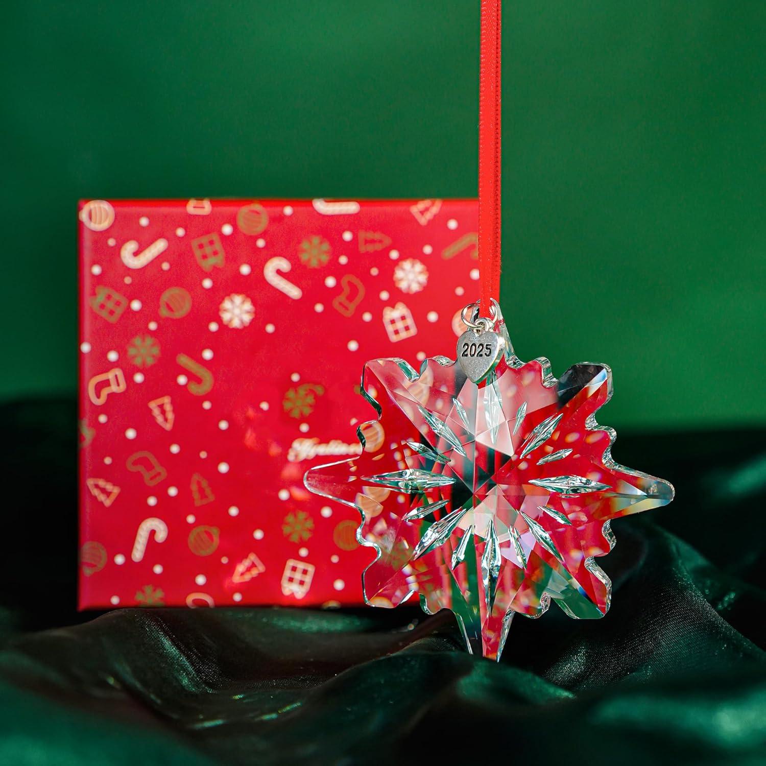 Adorno de Copo de Nieve de Cristal QFkris 8 cm 2025