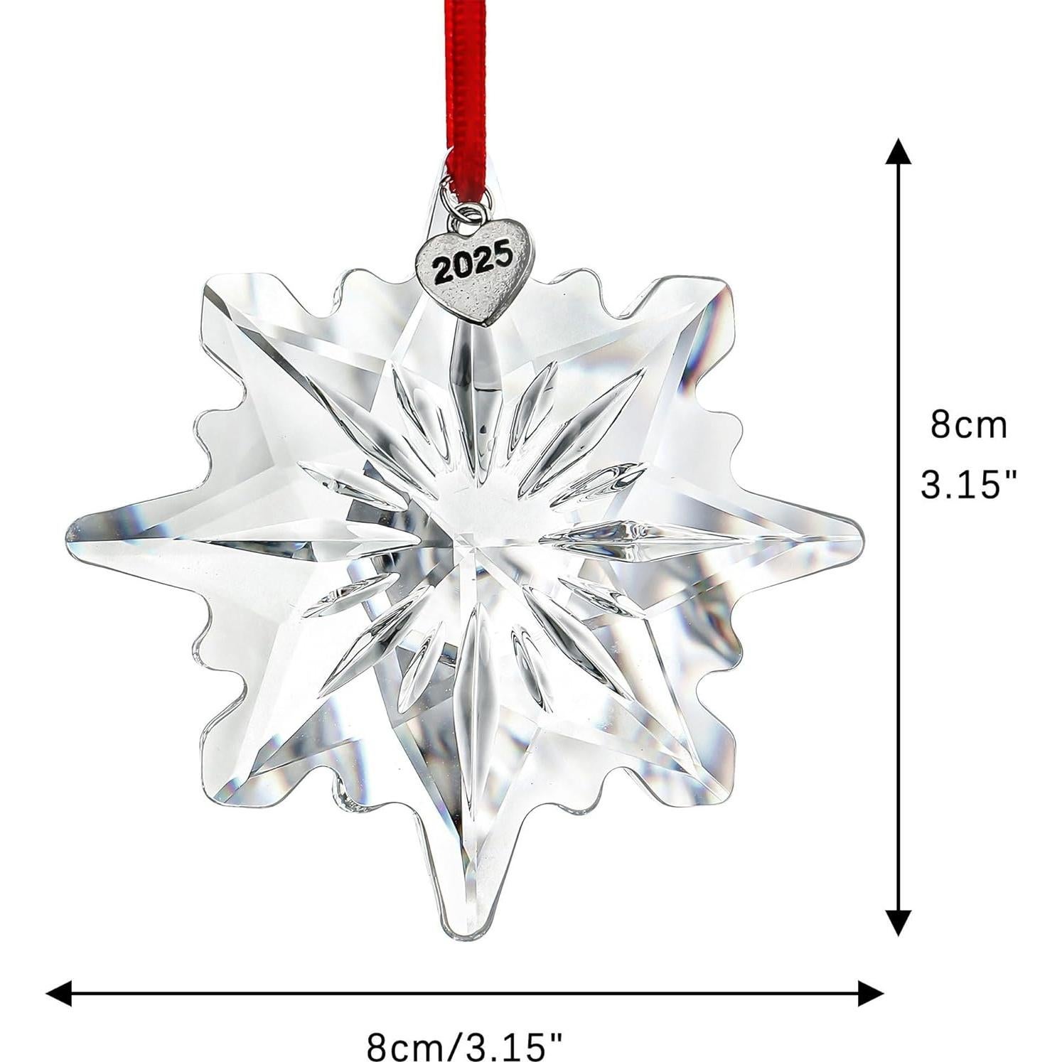 Adorno de Copo de Nieve de Cristal QFkris 8 cm 2025