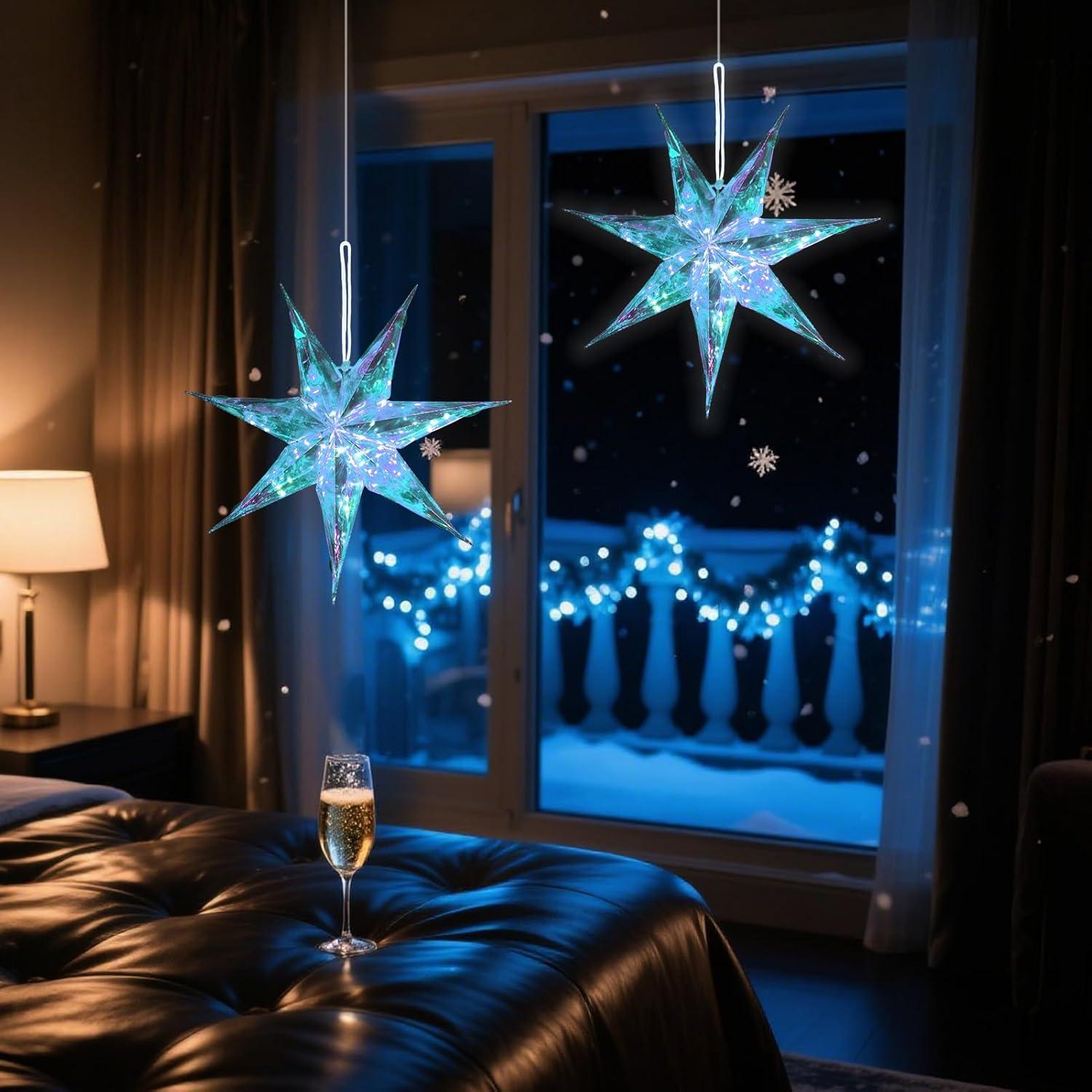 Decoraciones Navideñas Iridiscentes Paper Jazz con LED 35cm