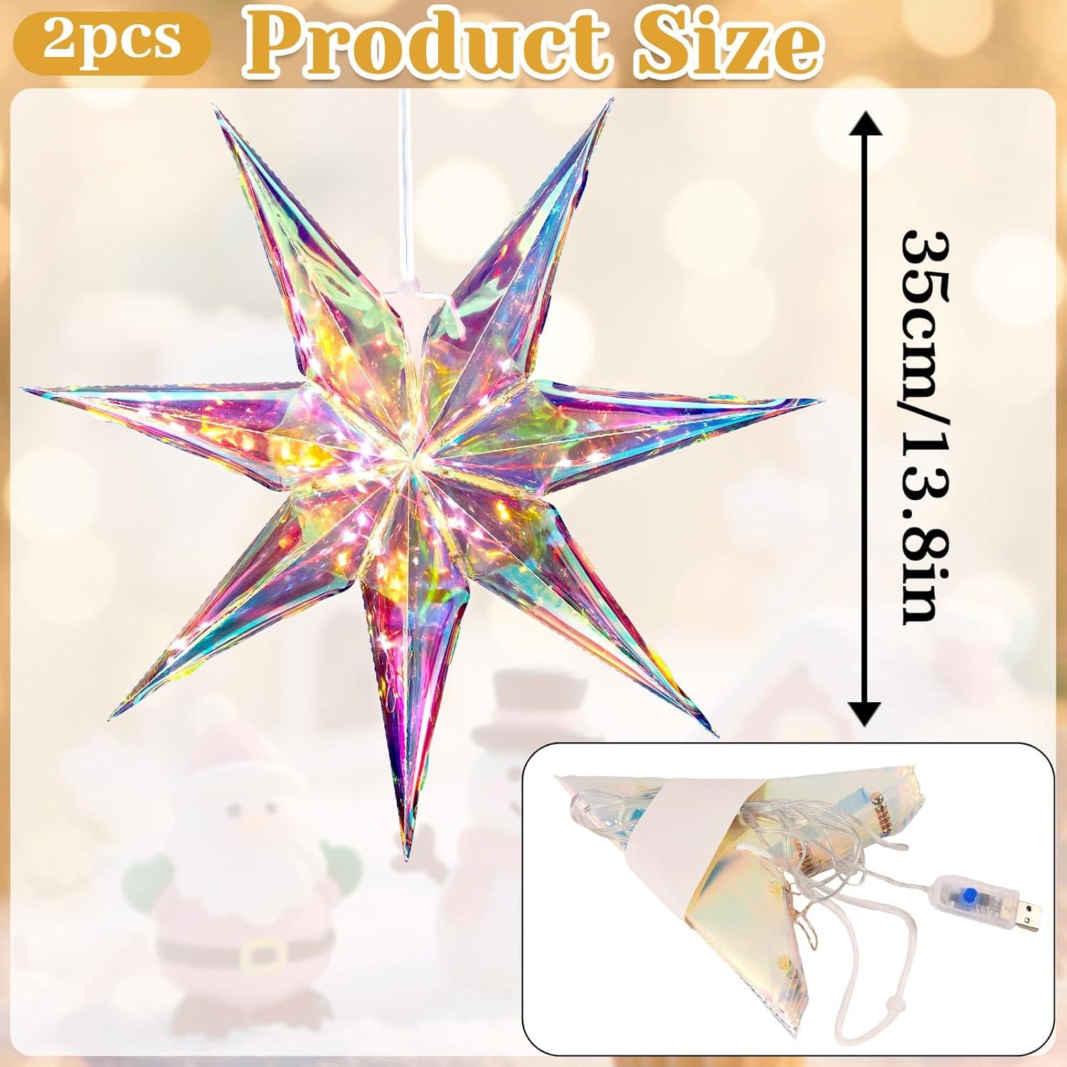 Decoraciones Navideñas Iridiscentes Paper Jazz con LED 35cm